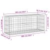 vidaXL tömör fenyőfa gabion kerti pad 103x31,5x42 cm