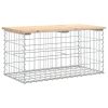 vidaXL tömör fenyőfa gabion kerti pad 83x44x42 cm