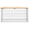 vidaXL tömör fenyőfa gabion kerti pad 83x44x42 cm