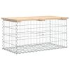 vidaXL tömör fenyőfa gabion kerti pad 83x44x42 cm