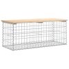 vidaXL tömör fenyőfa gabion kerti pad 103x44x42 cm