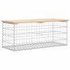 vidaXL tömör fenyőfa gabion kerti pad 103x44x42 cm