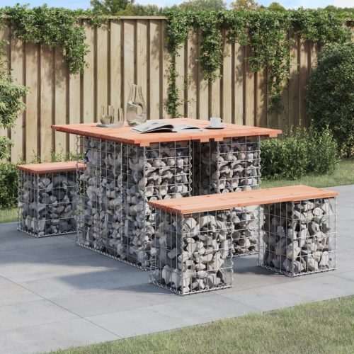 vidaXL tömör duglászfenyő gabion kerti pad 100x102x72 cm