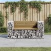 vidaXL tömör impregnált fenyőfa gabion kerti pad 143x71x65,5 cm