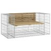 vidaXL tömör impregnált fenyőfa gabion kerti pad 143x71x65,5 cm