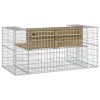 vidaXL tömör impregnált fenyőfa gabion kerti pad 143x71x65,5 cm