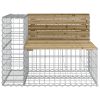 vidaXL tömör impergnált fenyőfa gabion kerti pad 92x71x65,5 cm