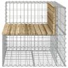 vidaXL tömör impergnált fenyőfa gabion kerti pad 92x71x65,5 cm