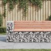 vidaXL tömör duglászfenyő gabion kerti pad 122 x 71 x 65,5 cm